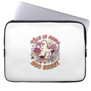 Is Some Boo Sheet Ghost Retro Flowers_1 Laptop Sleeve