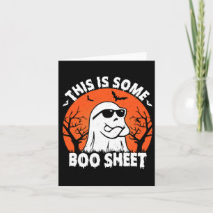 Is Some Boo Sheet Ghost Retro Funny Halloween Card