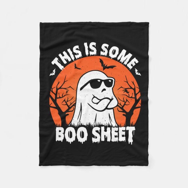 Is Some Boo Sheet Ghost Retro Funny Halloween  Fleece Blanket (Front)