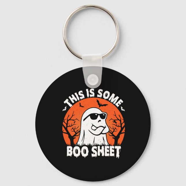 Is Some Boo Sheet Ghost Retro Funny Halloween  Key Ring (Front)