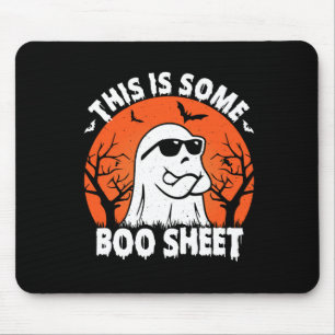 Is Some Boo Sheet Ghost Retro Funny Halloween  Mouse Pad