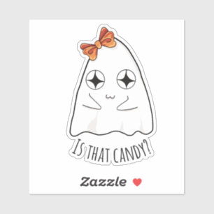 Is that candy? Halloween ghost custom cut sticker