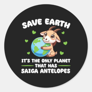 Is The Only Planet With Saiga Antelopes Earth Day  Classic Round Sticker