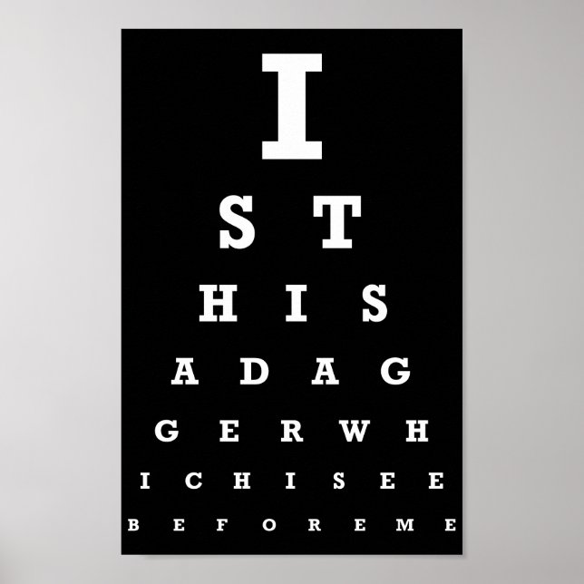 Is this a Dagger Eye Test Poster (Front)