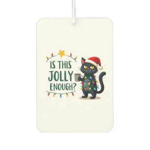 Is This Jolly Enough Black Cat Merry Christmas Tre Car Air Freshener