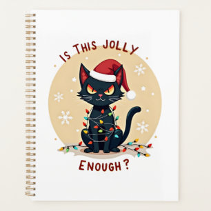 Is This Jolly Enough Funny Black Cat Christmas Tre Planner