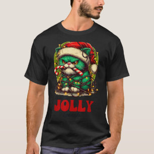 Is This Jolly Enough_ Funny Cat For Christmas Sarc T-Shirt