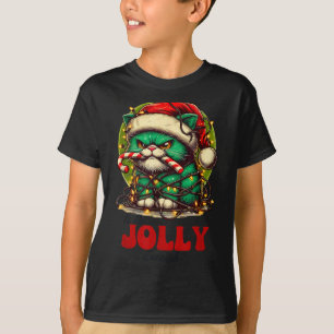 Is This Jolly Enough_ Funny Cat For Christmas Sarc T-Shirt