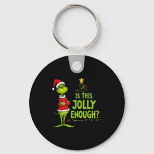 Is This Jolly Enough Funny Christmas Tree Lights H Key Ring