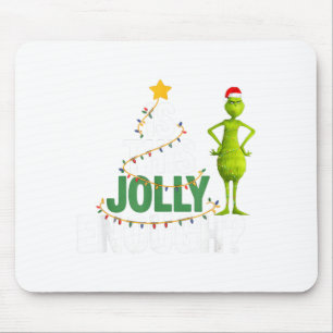 Is This Jolly Enough Funny Christmas Tree Lights H Mouse Pad