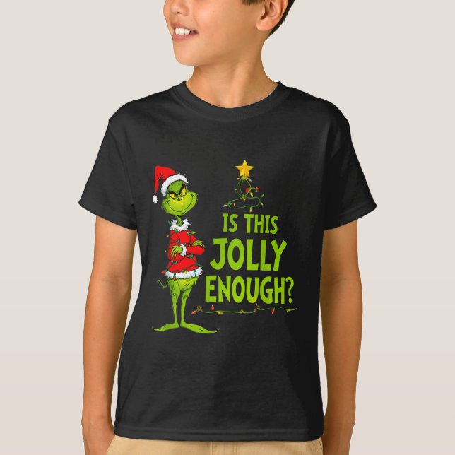 Is This Jolly Enough Funny Christmas Tree Lights H T-Shirt (Front)