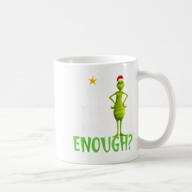 Is This Jolly Enough Green Merry Christmas Tree Li Coffee Mug (Right)