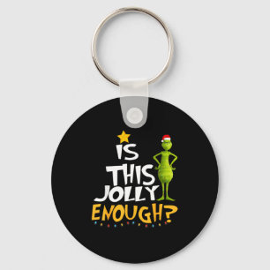 Is This Jolly Enough Green Merry Christmas Tree Li Key Ring