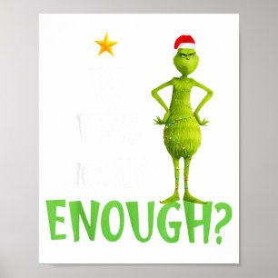 Is This Jolly Enough Green Merry Christmas Tree Li Poster
