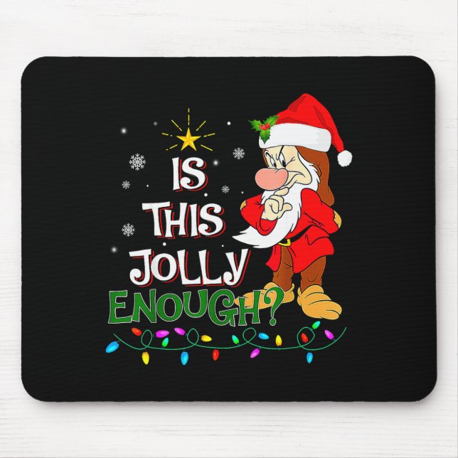 Is This Jolly Enough Mpy Elf Pajama Christmas Ligh Mouse Pad (Front)