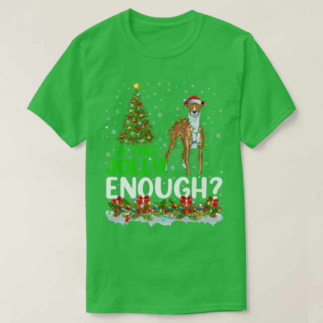 Is This Jolly Enough Whippet Dog Christmas Tree  T-Shirt (Design Front)