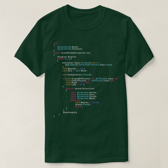 Is This The Real Life Coding Programming Colour 7 T-Shirt (Design Front)