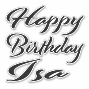 Isa Name Vorname black Sticker Geburtstag