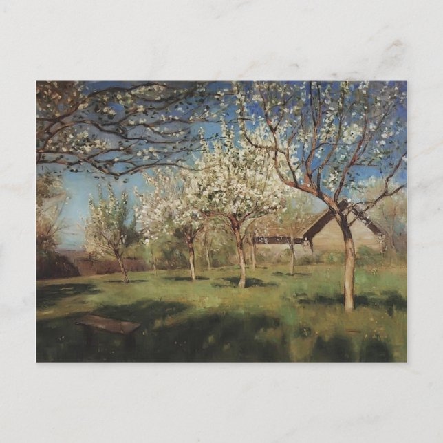 Isaac Levitan- Apple trees in blossom Postcard (Front)