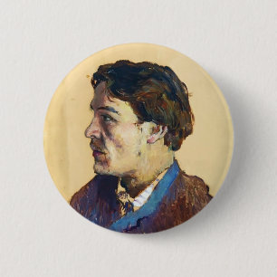 Isaac Levitan- Portrait of writer Anton Chekhov 6 Cm Round Badge
