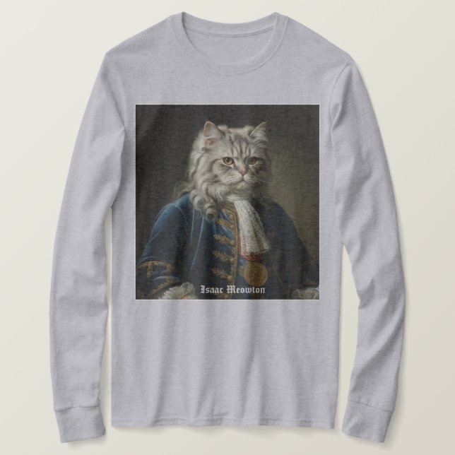 Isaac Meowton Newton (Kitten / Cat Theme) Design T-Shirt (Design Front)