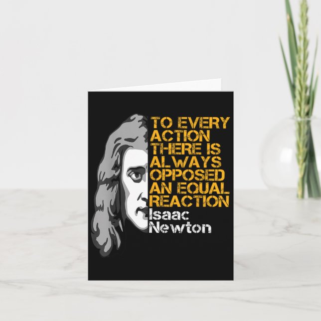 Isaac Newton Action And Reaction Inspirational Quo Card (Front)
