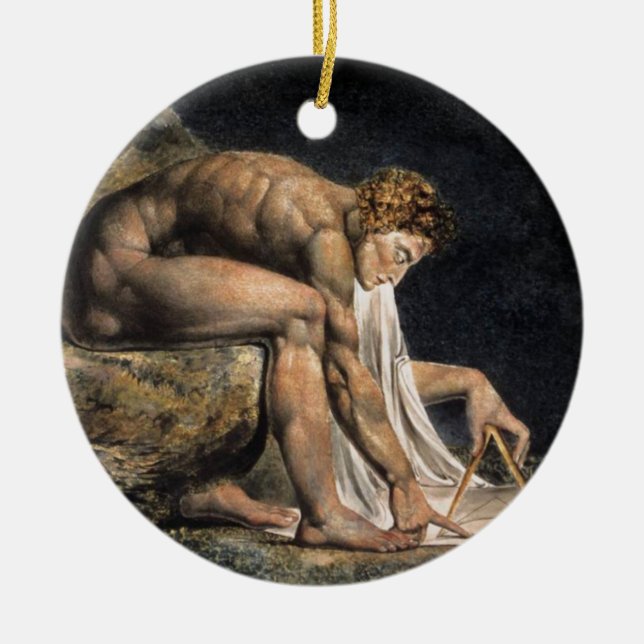 Isaac Newton Ceramic Tree Decoration (Front)
