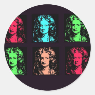 Isaac Newton Collage Classic Round Sticker