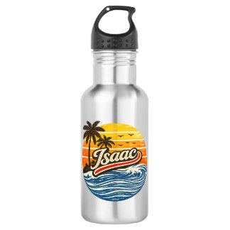 Isaac Retro Sunset Name Design 532 Ml Water Bottle