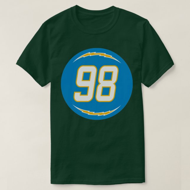 Isaac Rochell Number 98 Jersey Los Angeles Charger T-Shirt (Design Front)