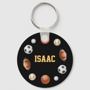 Isaac World of Sports Keychain - Black