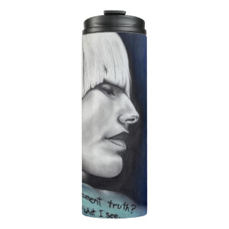 Isabel Blonde Woman Portrait Original Art Drawing Thermal Tumbler