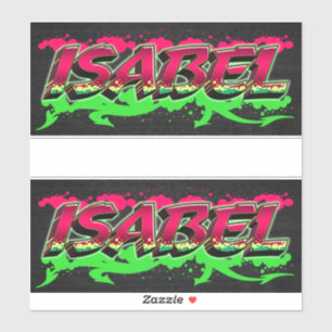 Isabel First Name Graffiti Sticker