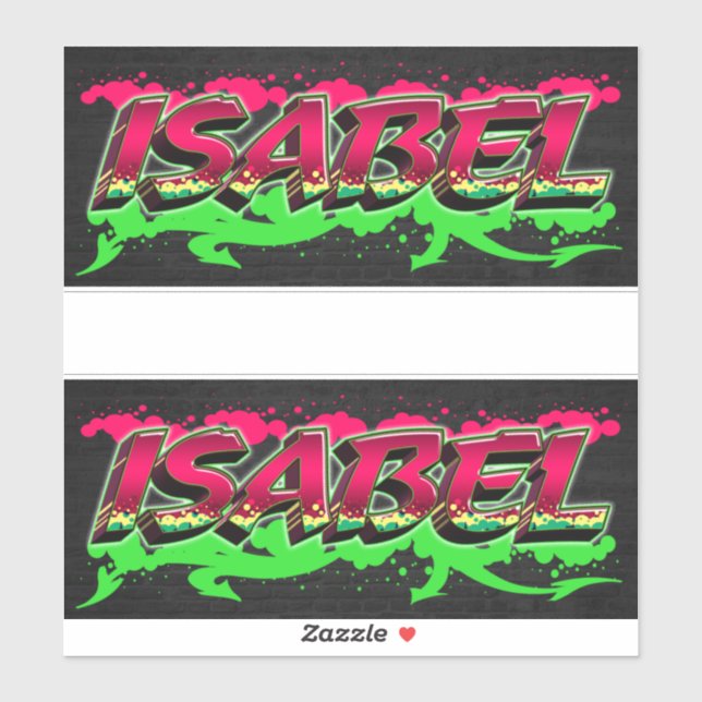 Isabel First Name Graffiti Sticker Decal (Sheet)