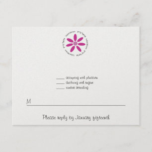 Isabel Miriam Custom RSVP with Pink Daisy Card