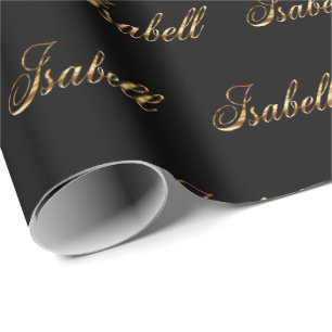 Isabell gold Design Lettering Geschenkpapier Wrapping Paper