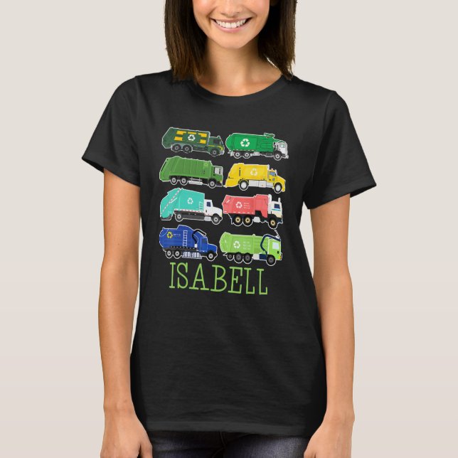 Isabell Trash Truck For Kids Collector Ecologist G T-Shirt (Front)