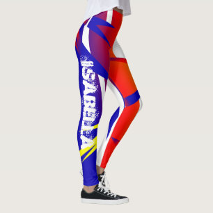 Isabella Add Your Name Abstract Art Leggings