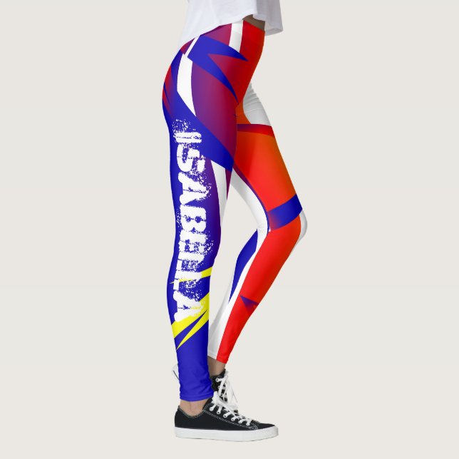 Isabella Add Your Name Abstract Art Leggings (Right)