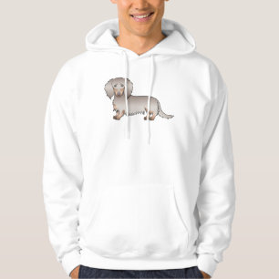 Isabella And Tan Long Hair Dachshund Cartoon Dog Hoodie
