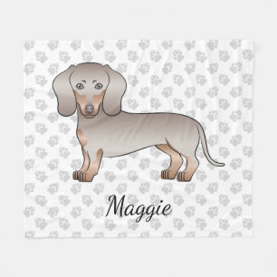 Isabella And Tan Short Hair Dachshund Dog And Name Fleece Blanket