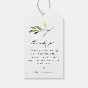 ISABELLA Elegant Greenery Leaf Boho Thank You Gift Tags
