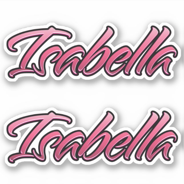 Isabella faded pink stickers sticker set (Front)