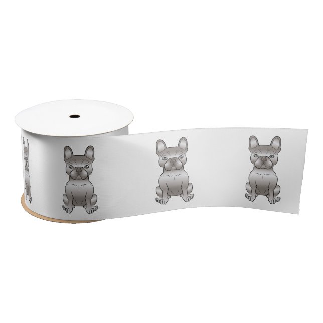 Isabella French Bulldog Frenchie Cute Cartoon Dog Satin Ribbon (Spool)