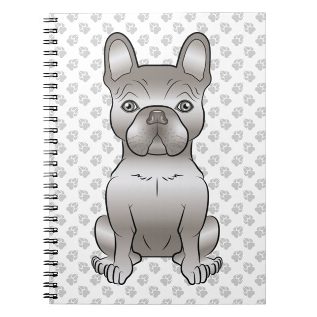 Isabella French Bulldog / Frenchie Cute Dog & Paws Notebook (Front)