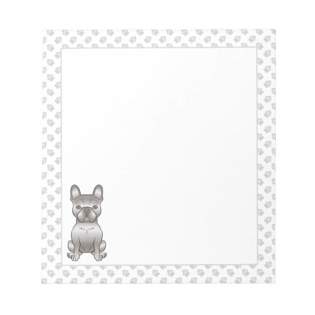 Isabella French Bulldog / Frenchie Cute Dog & Paws Notepad (Front)