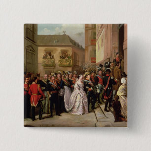 Isabella II of Spain  and her husband 15 Cm Square Badge