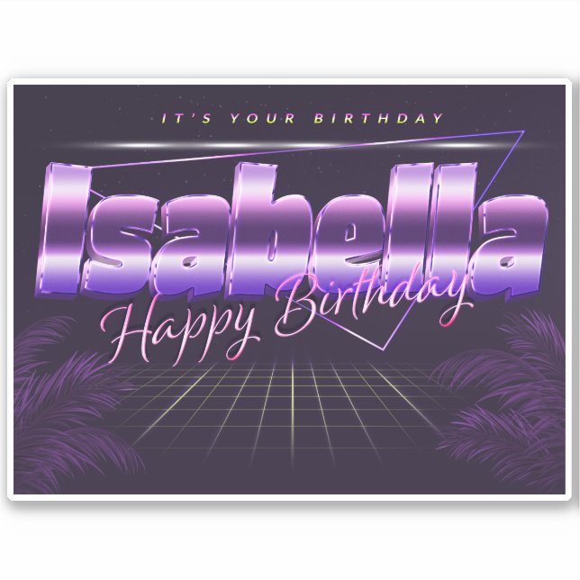 Isabella Name First name retro Sticker (Front)