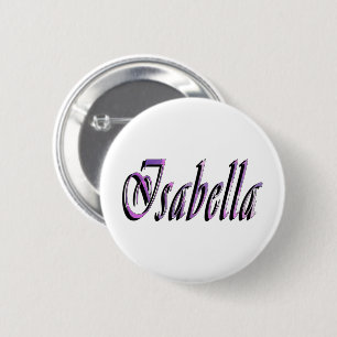 Isabella Name In Purple And Pink, 6 Cm Round Badge
