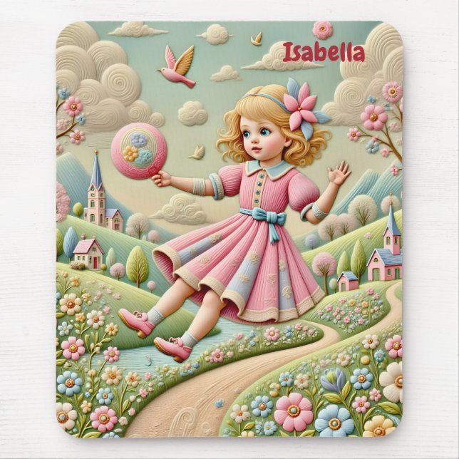 ISABELLA ~ Pastel Embroidery ~ Mousepad (Front)